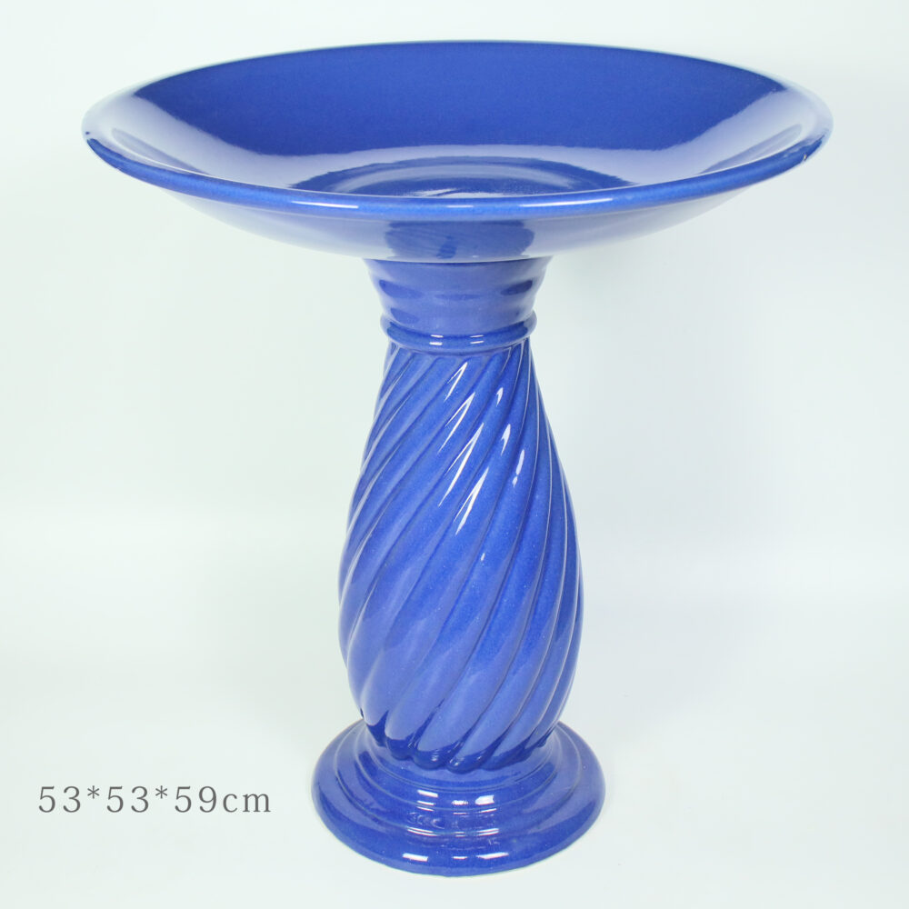 Twisted Ceramic Birdbath