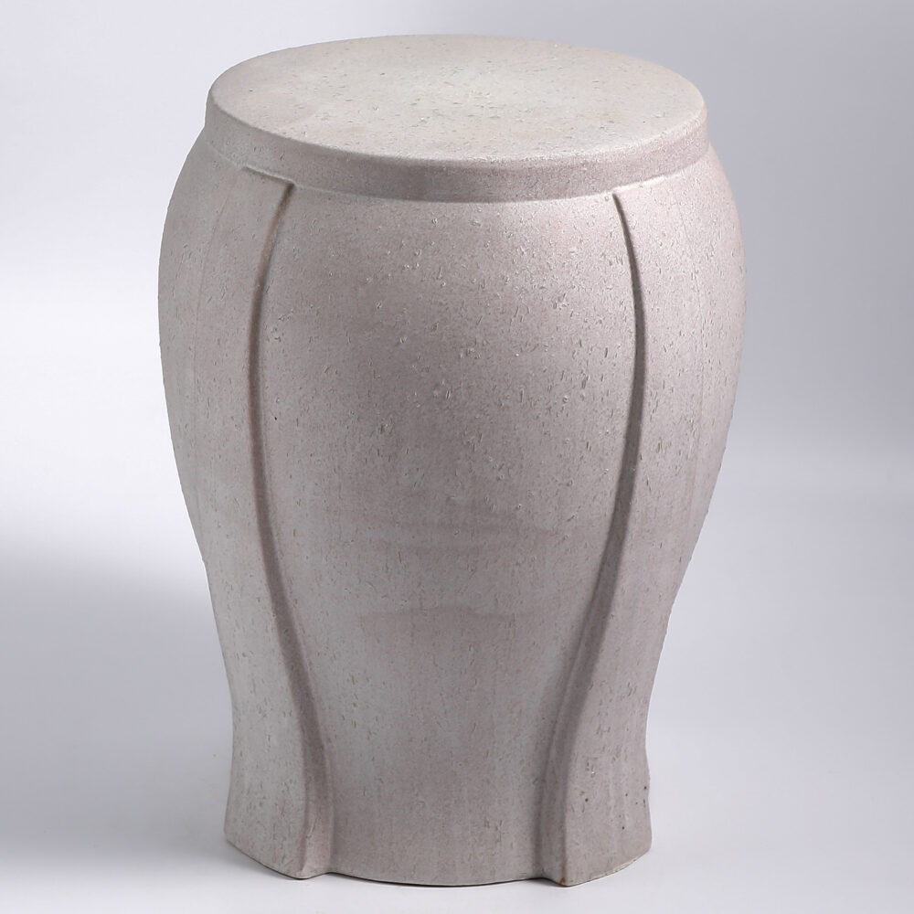 Lobed Curved Panel Ceramic Accent Stool