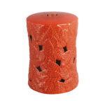 Leaf Embossed Hollow Cutout Ceramic Stool GS21