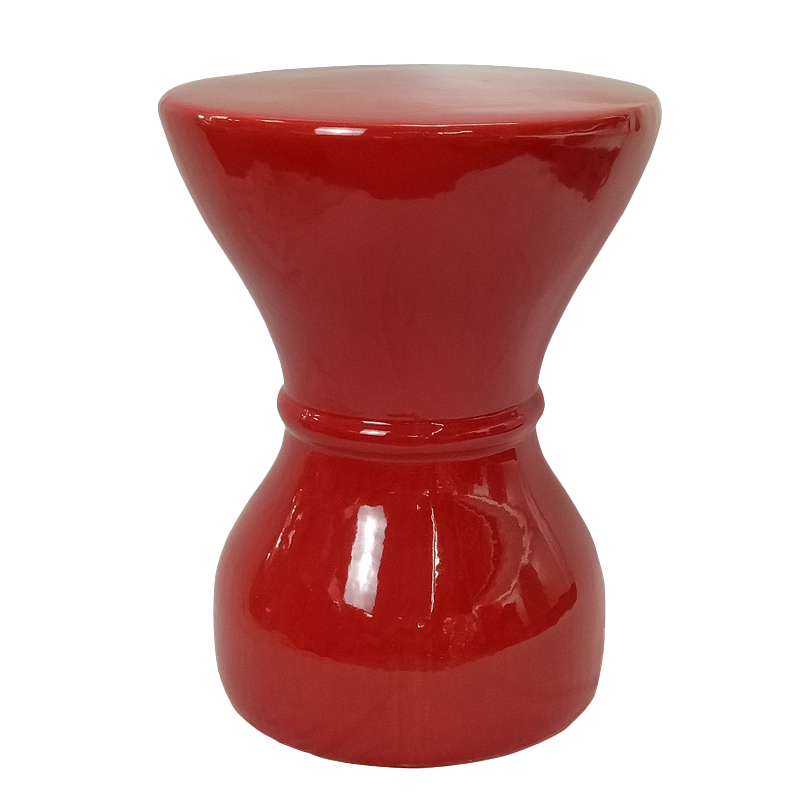 Hourglass Shaped Ceramic Accent Stool