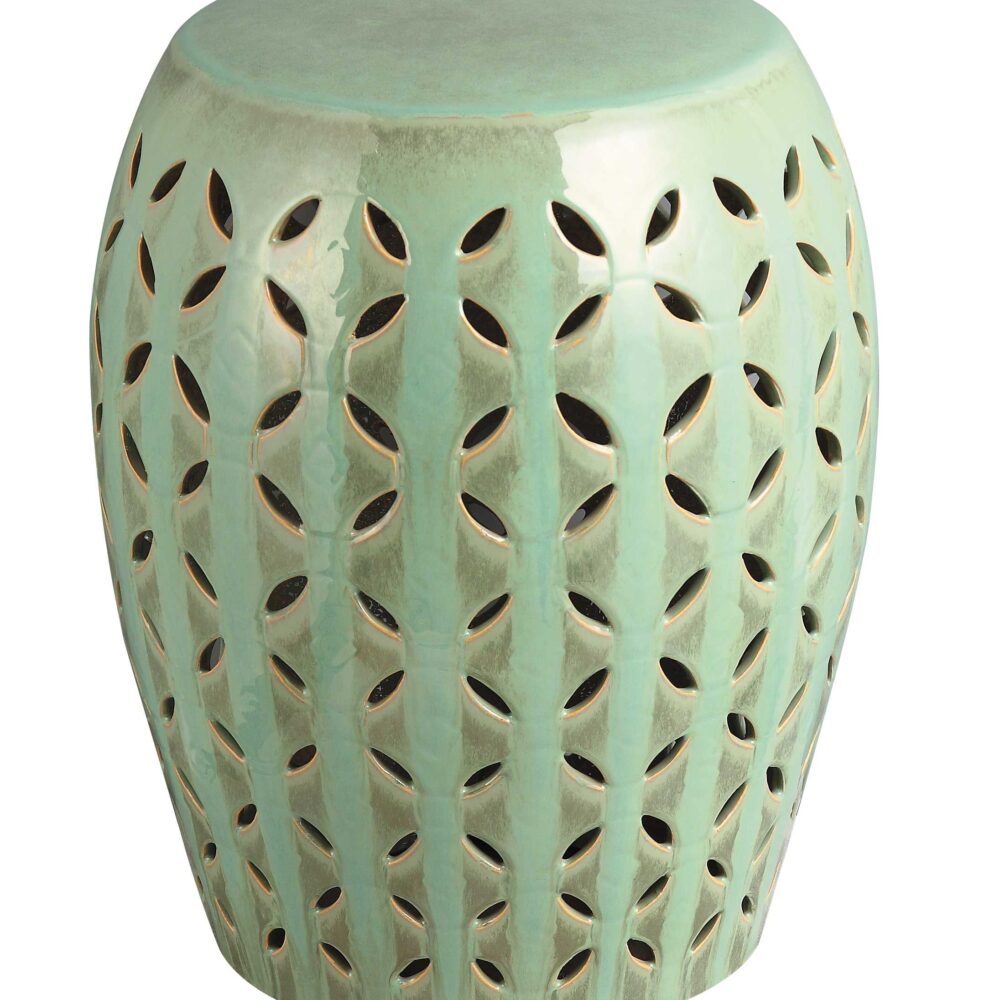 Sastar Pattern Hollow Cutout Ceramic Drum Stool
