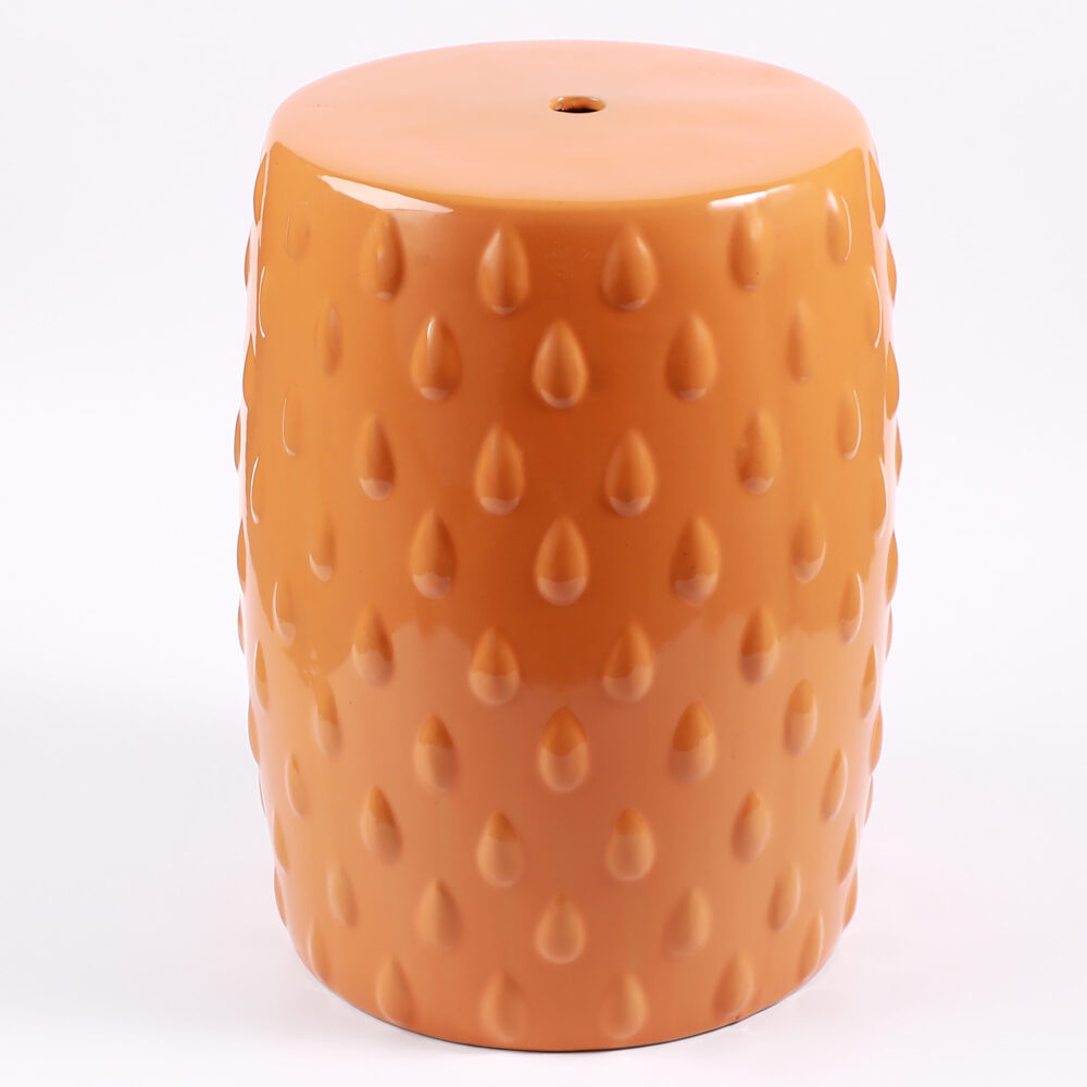 Teardrop Embossed Cylindrical Ceramic Stool