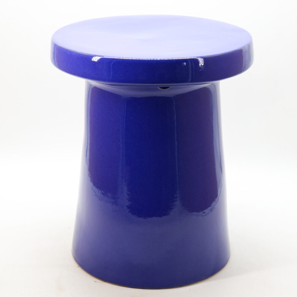 Wide Flared Rim Polka Dot Tapered Ceramic Garden Stool  GS139