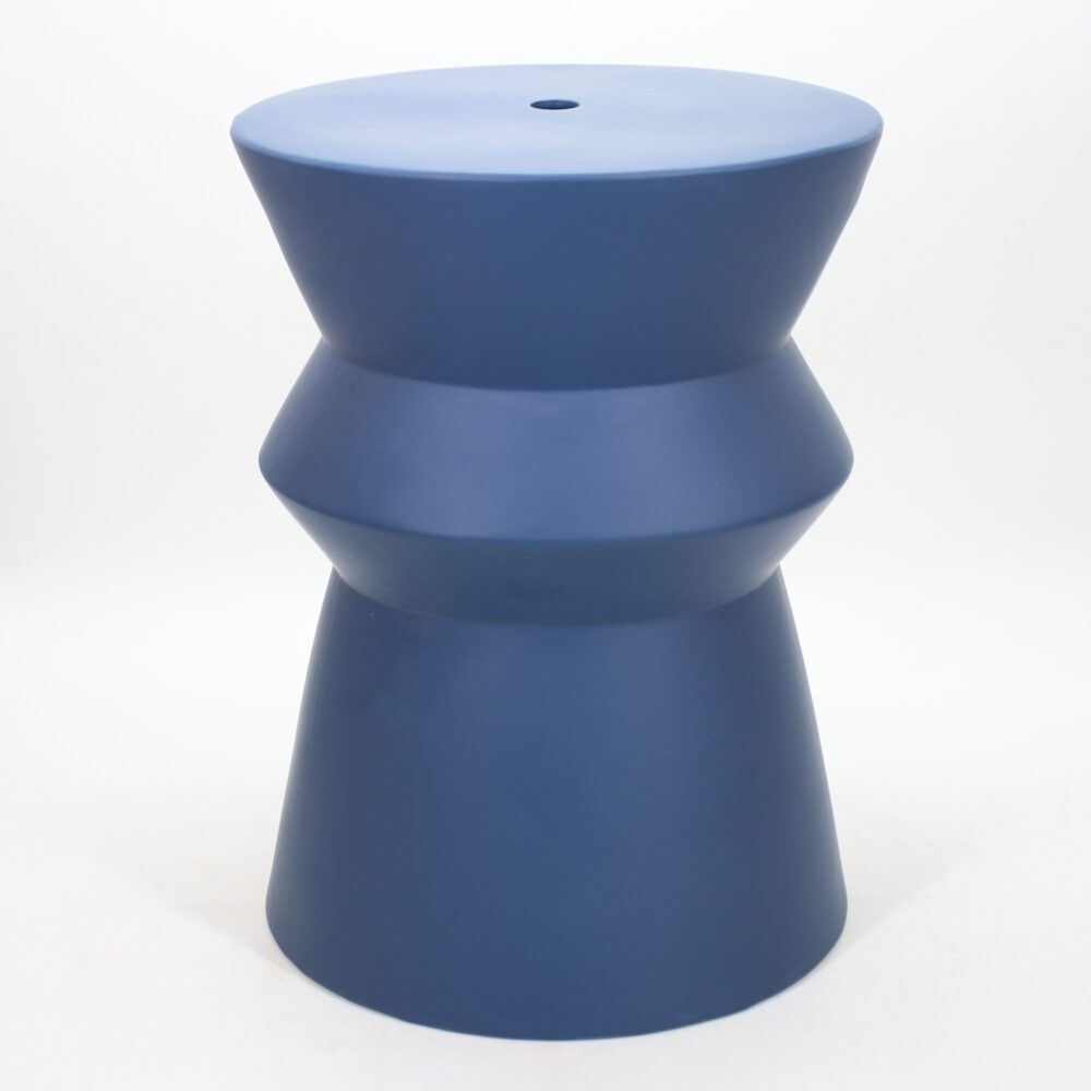 Triple-Layer Curved Hourglass Solid Ceramic Accent Stool  GS142