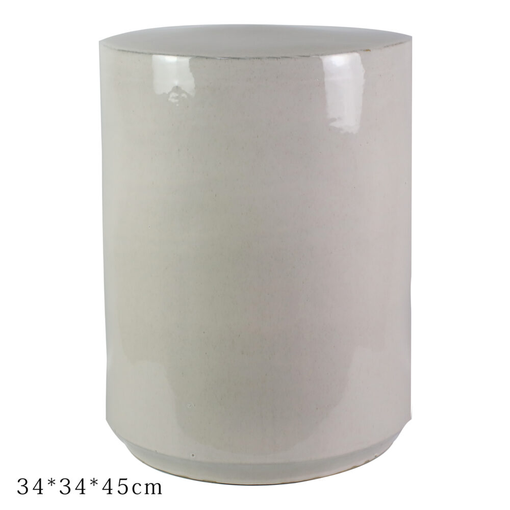Plain Smooth Solid Cylindrical Ceramic Garden Stool GS156