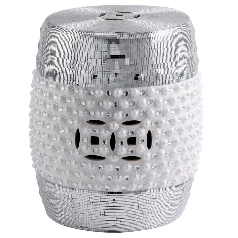 Glam Mosaic & Pearl Accent Drum Stool GS45