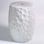 Textured Faceted Ceramic Drum Stool GS48