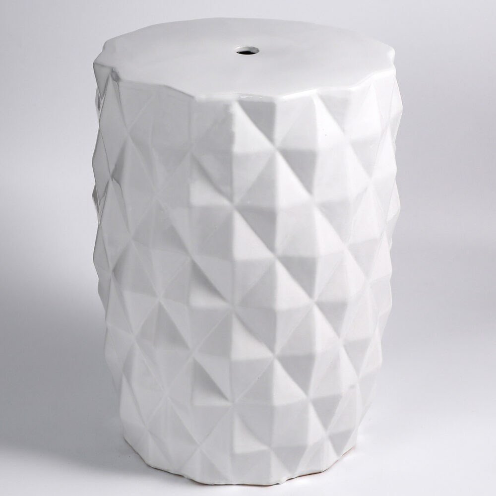 3D Geometric Diamond Facet Ceramic Garden Stool GS70