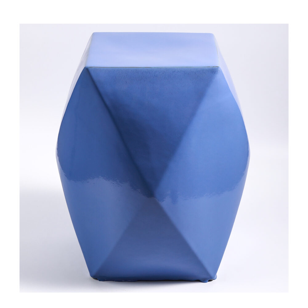 Square Curved Embossed Wave Pattern Ceramic Garden Stool GS80