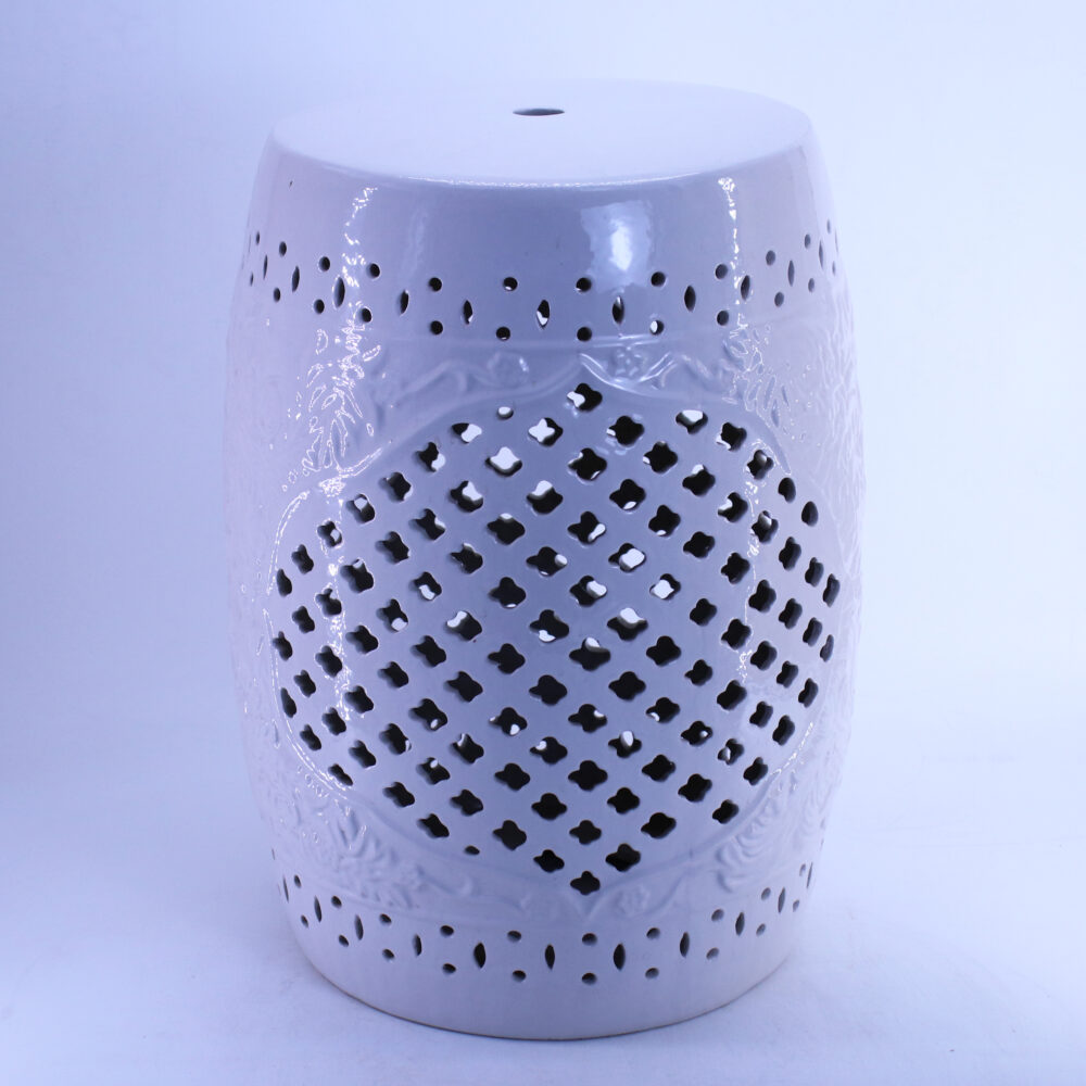 Diamond Cutout Floral Relief Decorative Garden Stool GS85