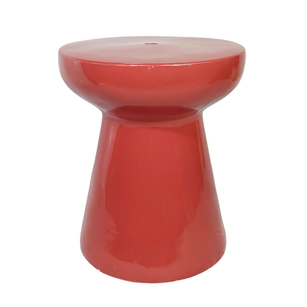 Tapered Flared Pedestal Ceramic Accent Stool GS198