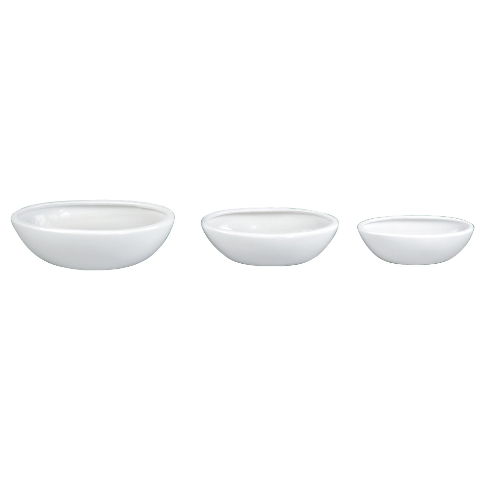 Set of 3 Shallow Round Bowl‑Shaped Ceramic Planter Pots A145