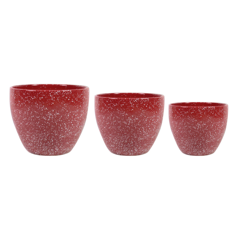 Speckled Glaze Ceramic Plant Pot Set  B016